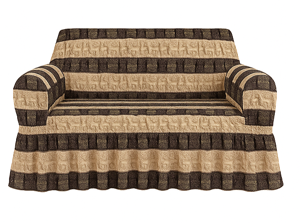 2 Seater Striped Popcorn Sofa Cover