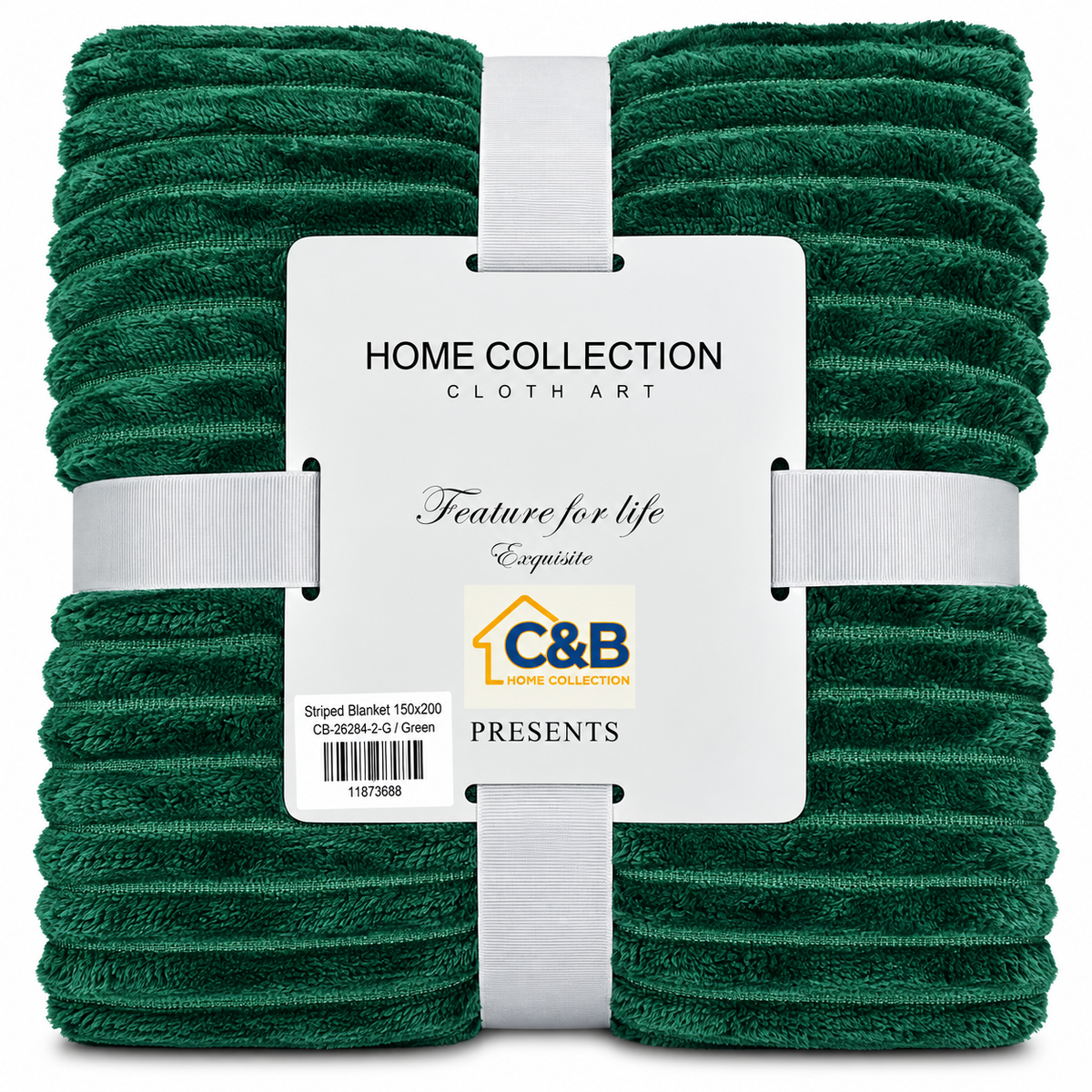 Stripped Blanket 150x200-Green