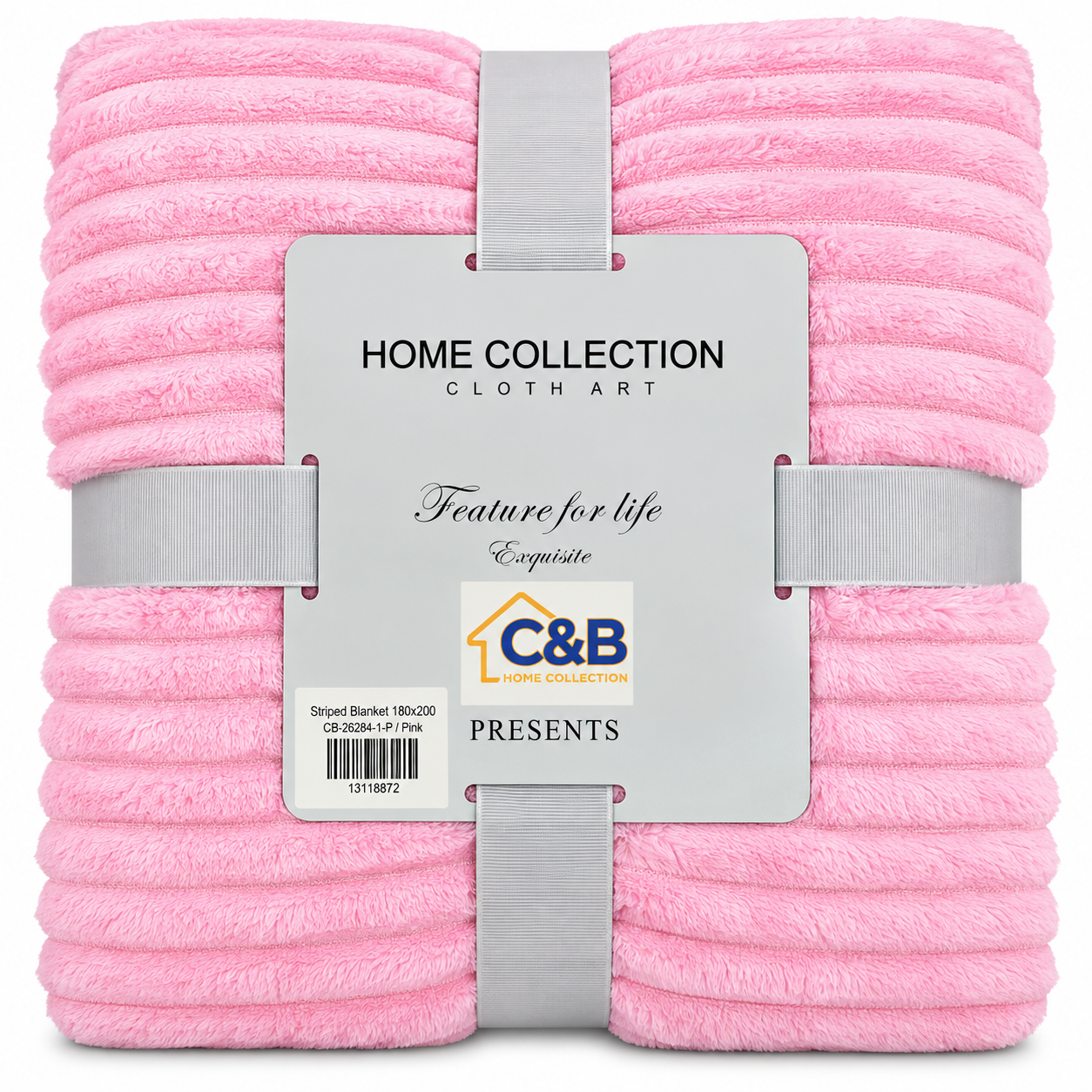 Stripped Blanket 180x200-Pink