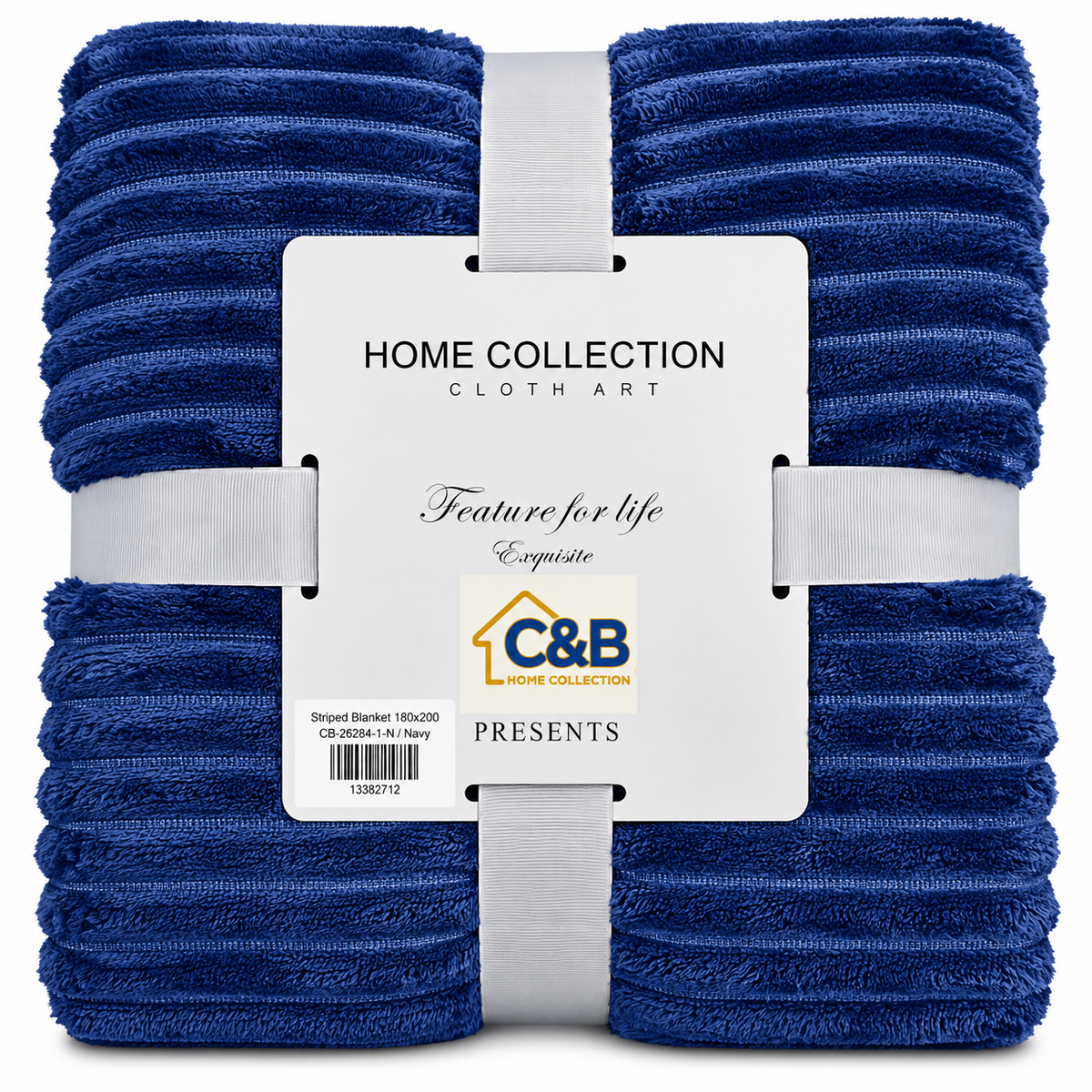 Stripped Blanket 180x200-Navy