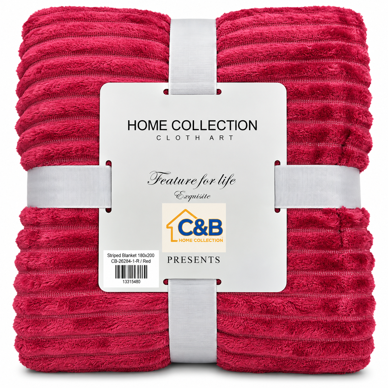 Stripped Blanket 180x200-Red