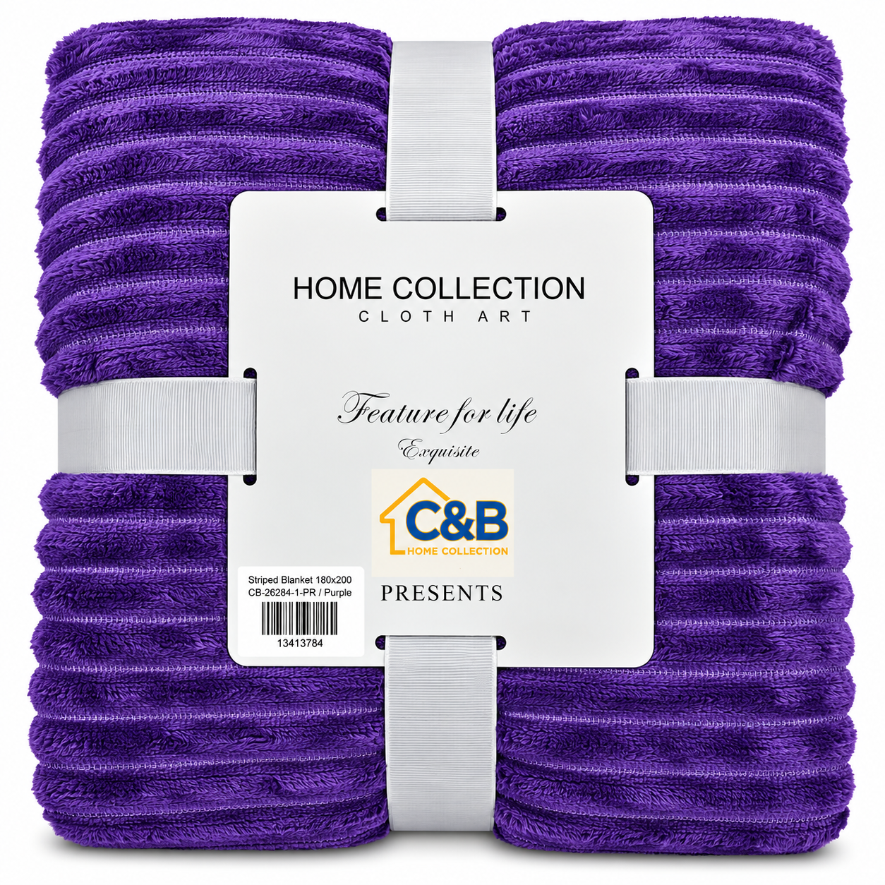 Stripped Blanket 180x200-Purple