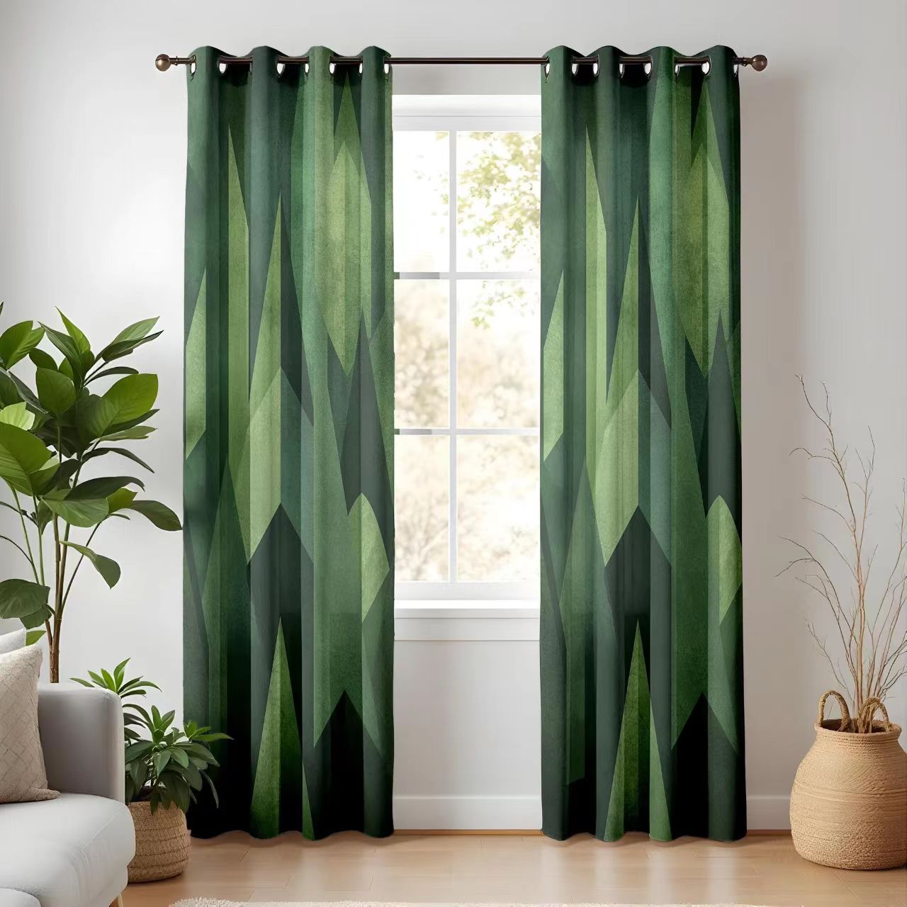 Green Botanical Curtain