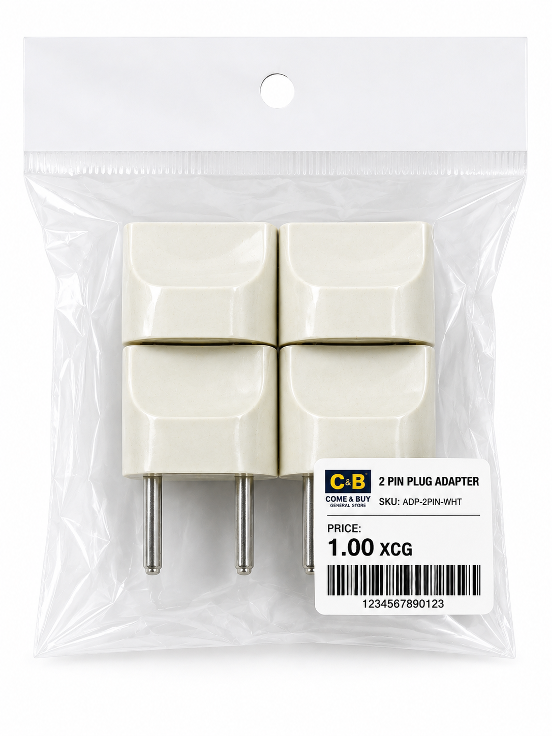 2 Pin Plug Adapter (4-Pack)