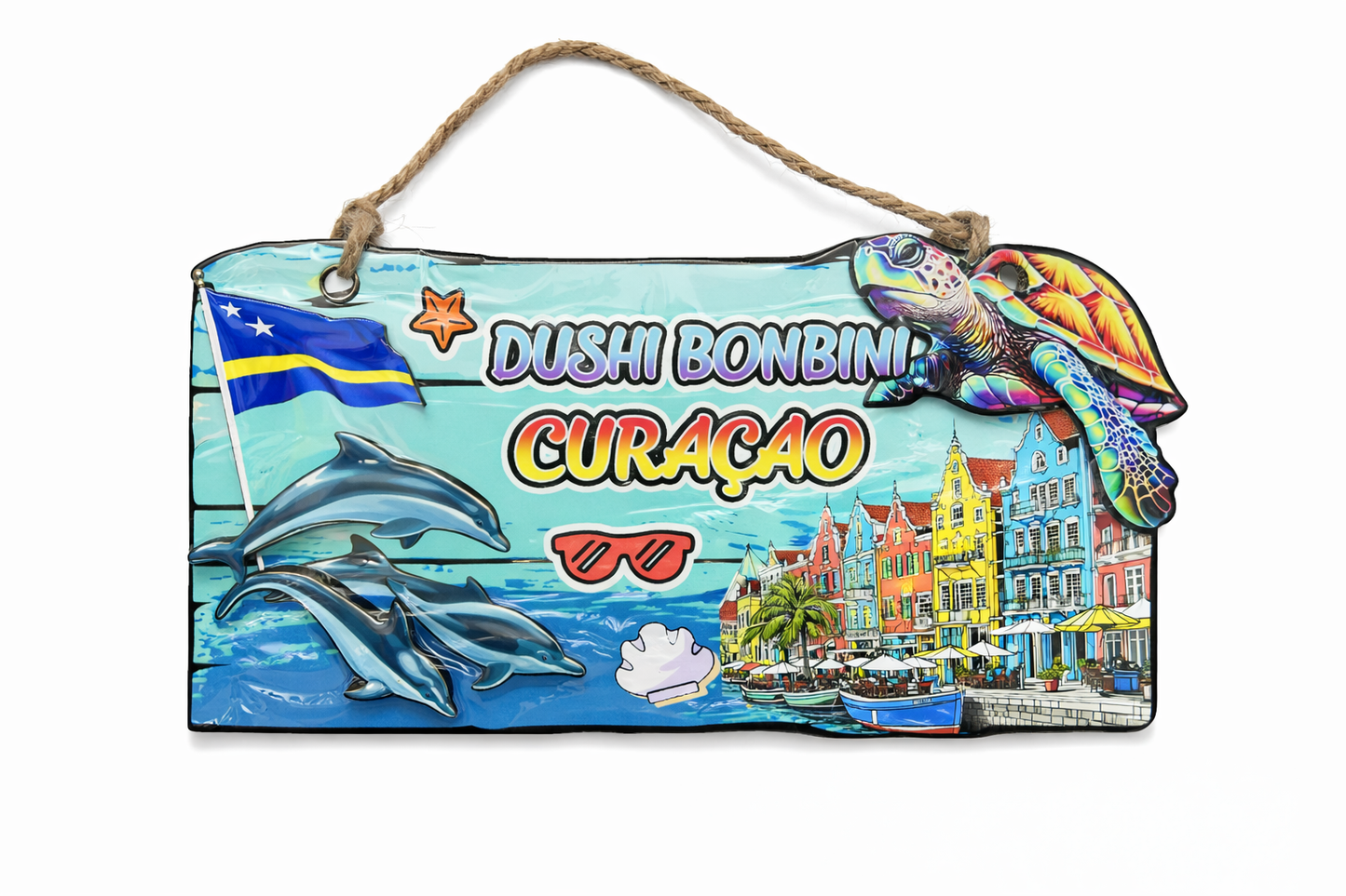 Curaçao “Dushi Bonbini” Decorative Hanging Sign