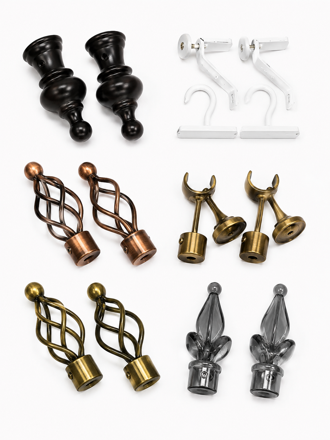 Curtain Rod Finials & Accessories