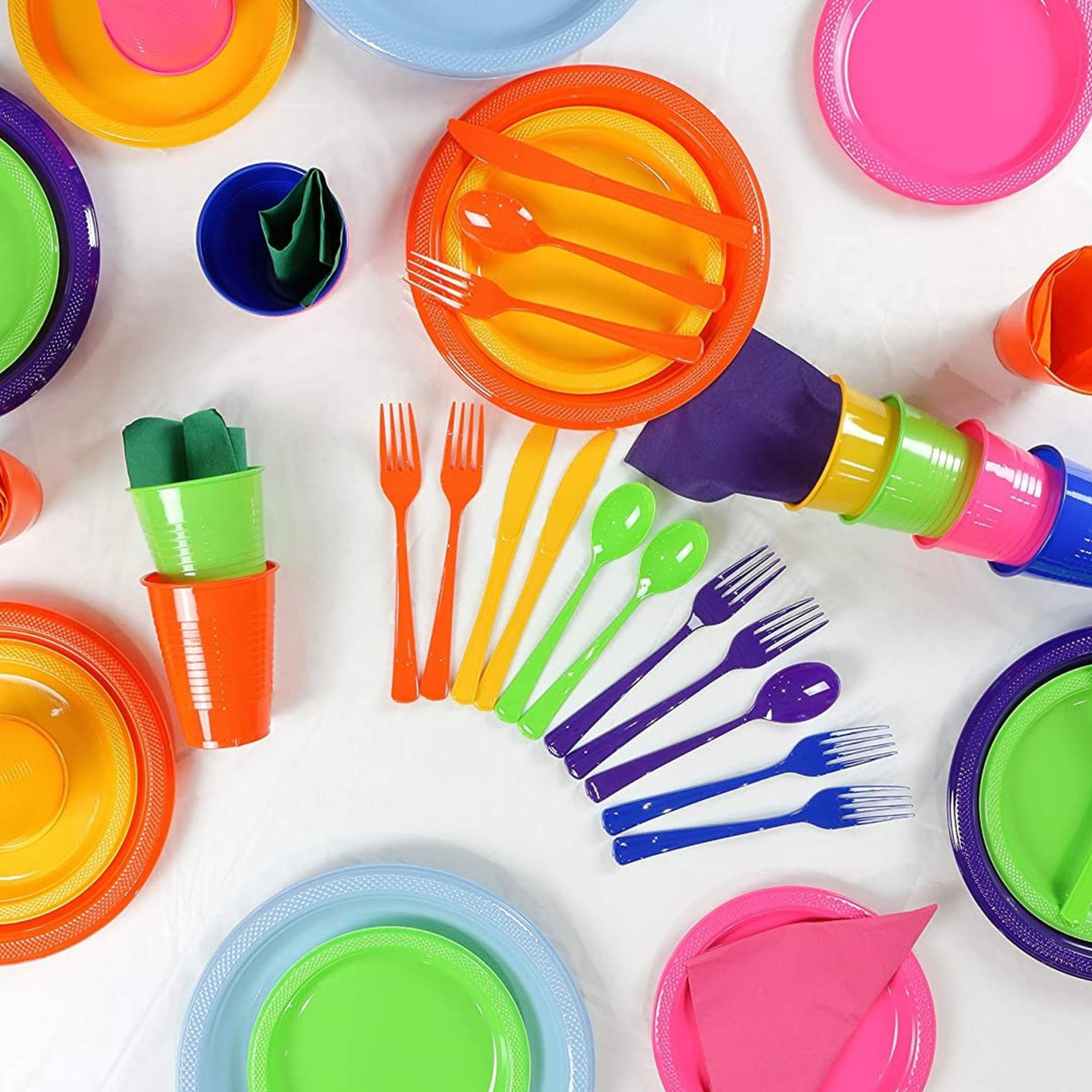 Colorful Disposable Party Tableware Set