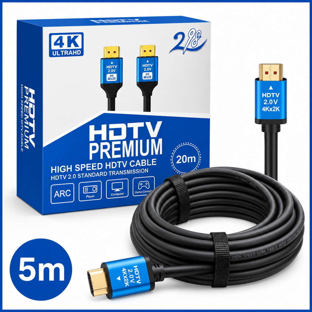 5M HDMI 2.0 High Speed Cable – 4K Ultra HD