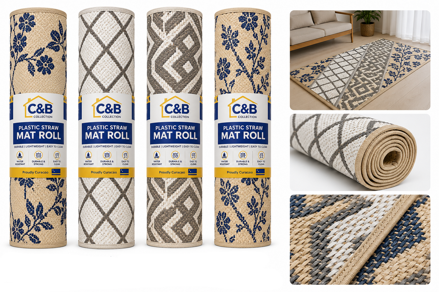Plastic Straw Chatai Floor Mat