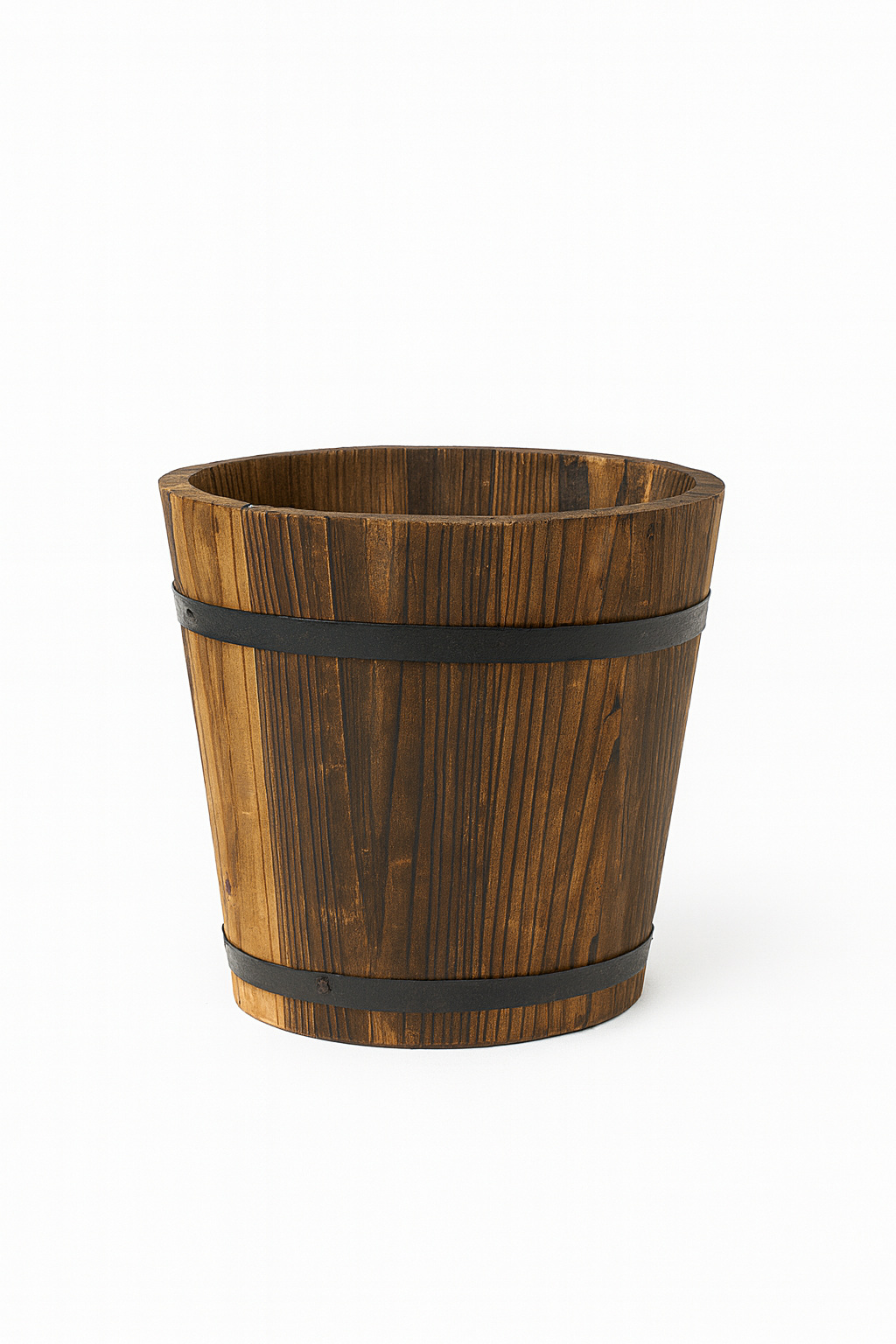 Wooden Flower Pots Barrel Planter Round Garden