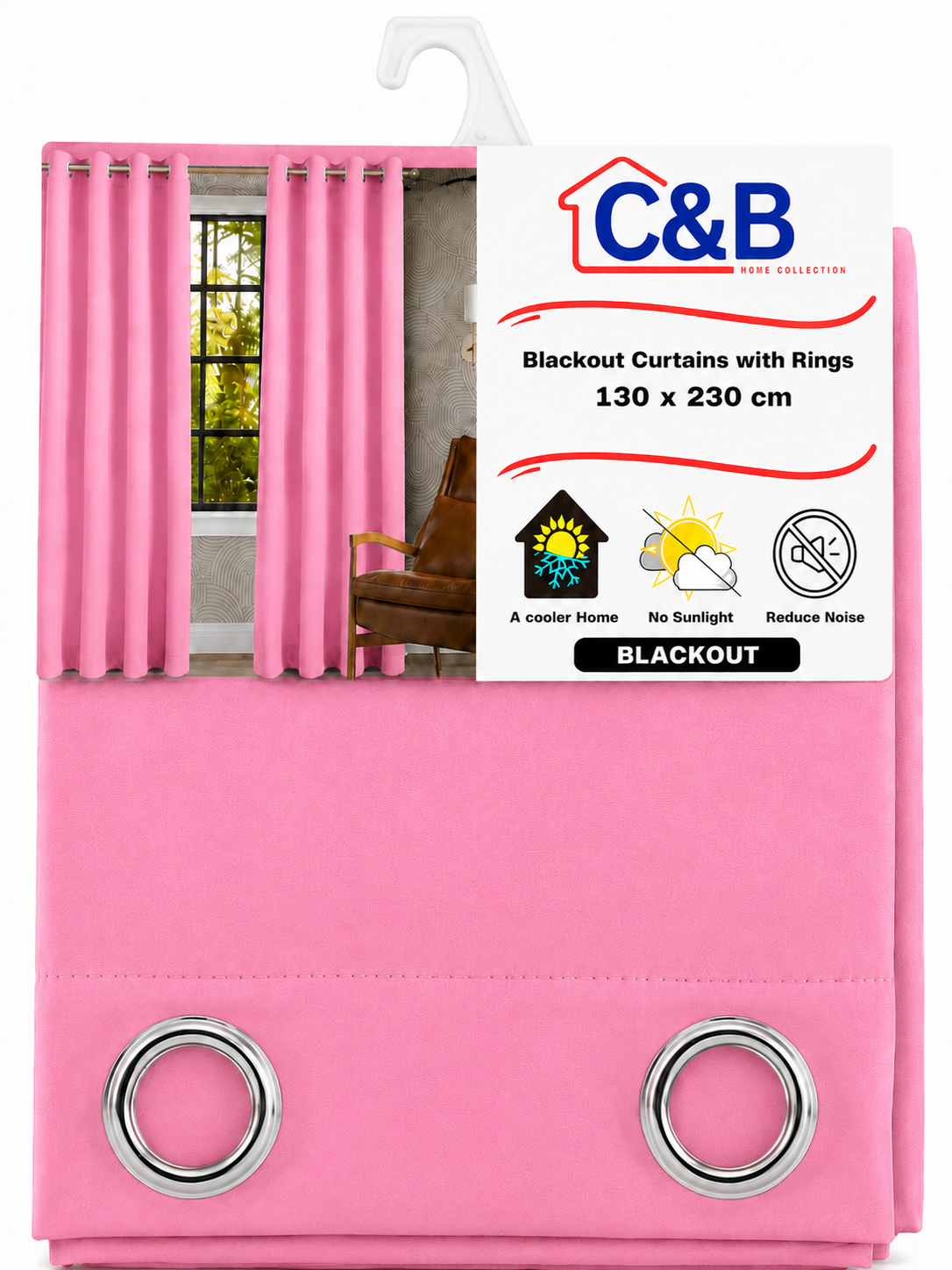 Blackout Curtains With Rings 130 x 230 cm