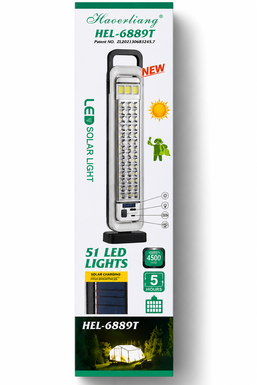 Rechargeable Solar Emergency Light –HEL-6889T