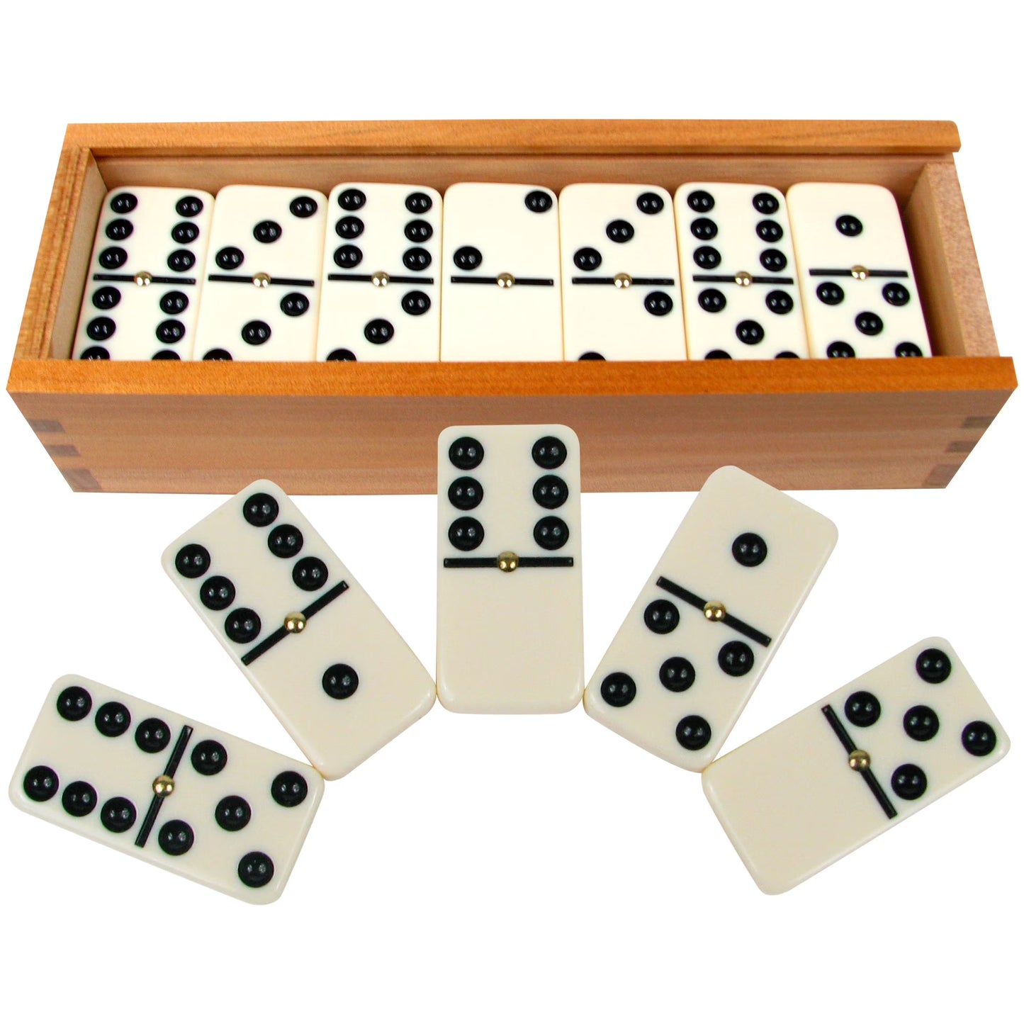 Double Six Dominoes with Wood Case – Set of 28