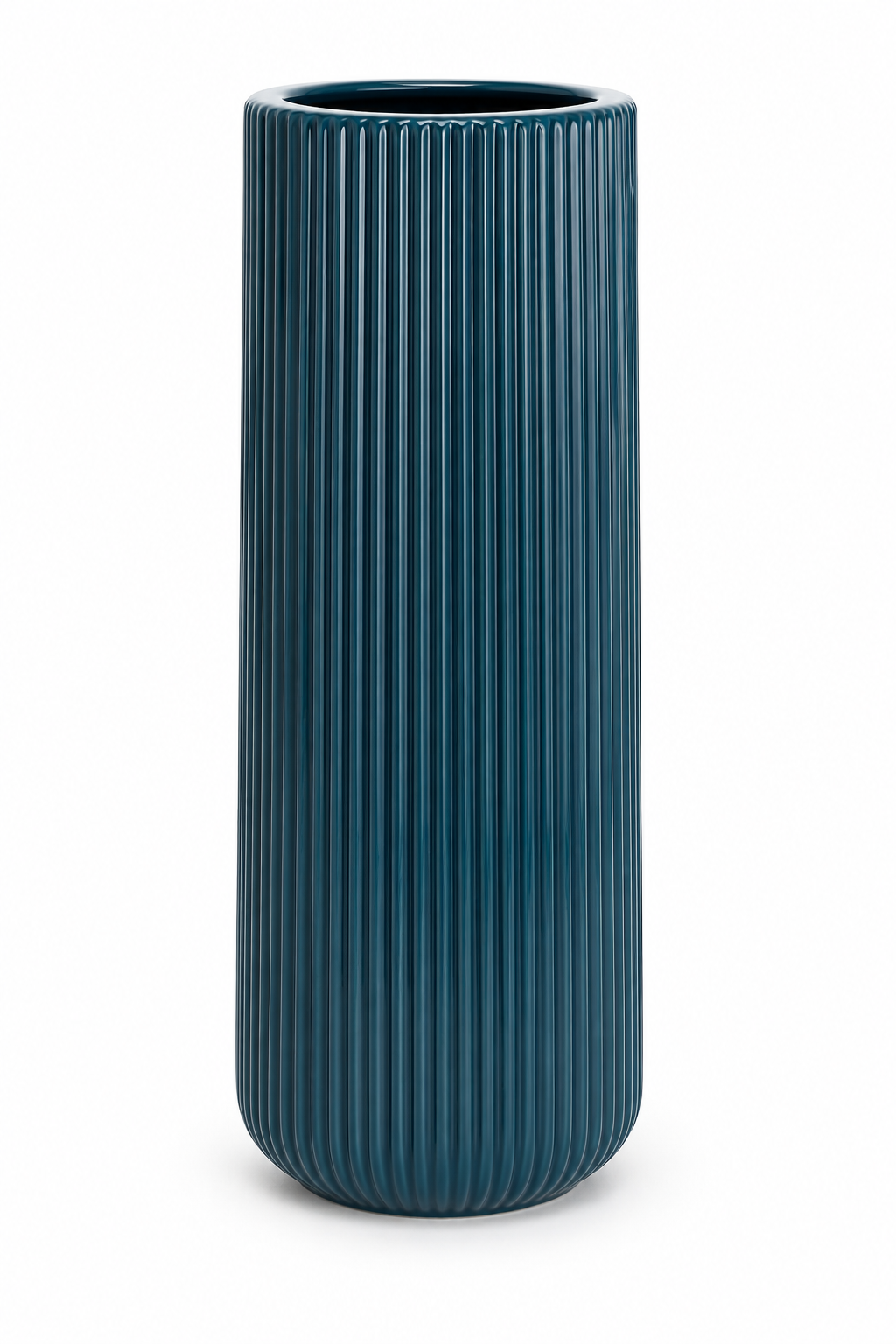 Ribbed Cylinder Decorative Vase