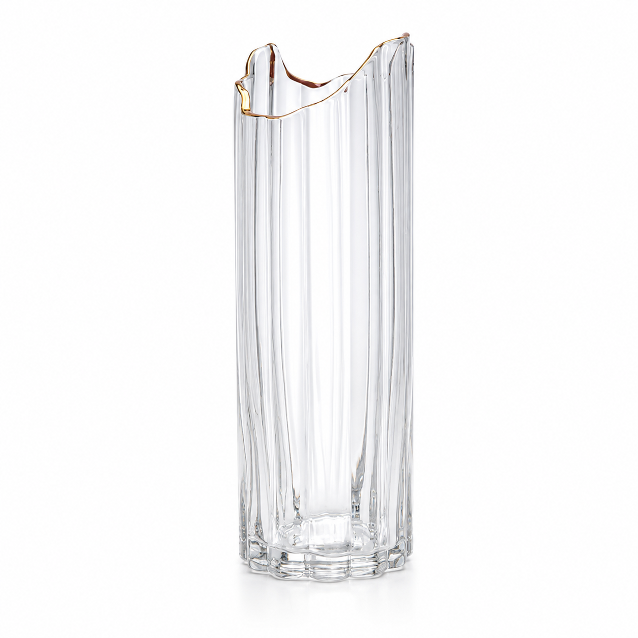 Clear Fluted Glass Vase (30 cm)