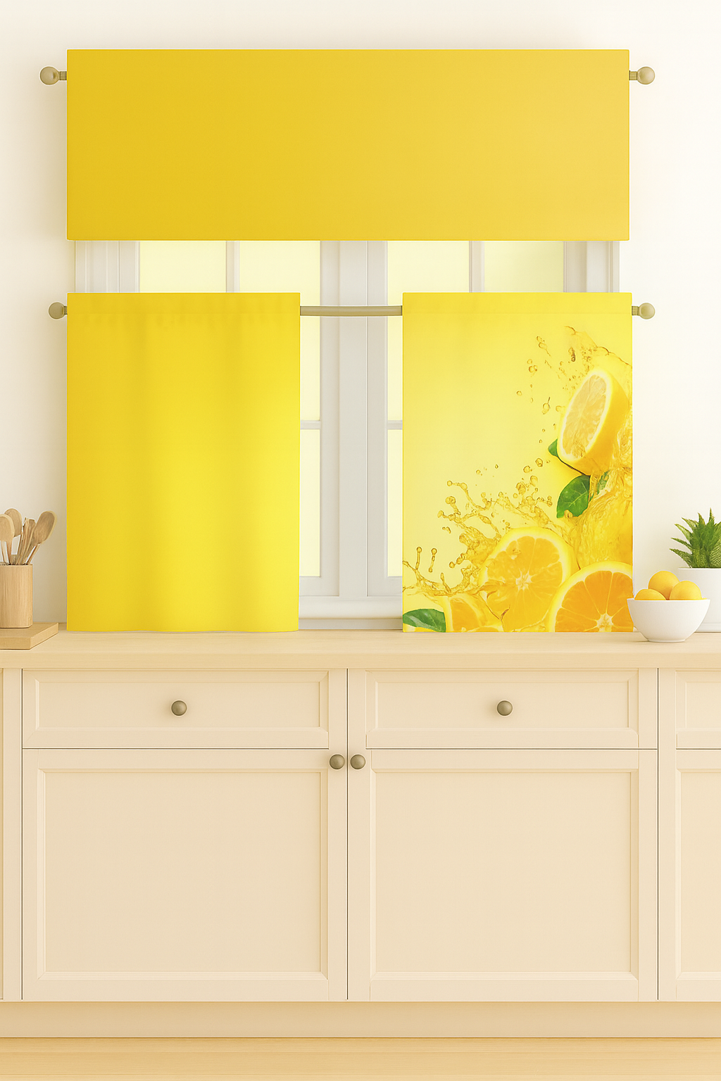 C&B Citrus Splash Kitchen Curtain 3pcs