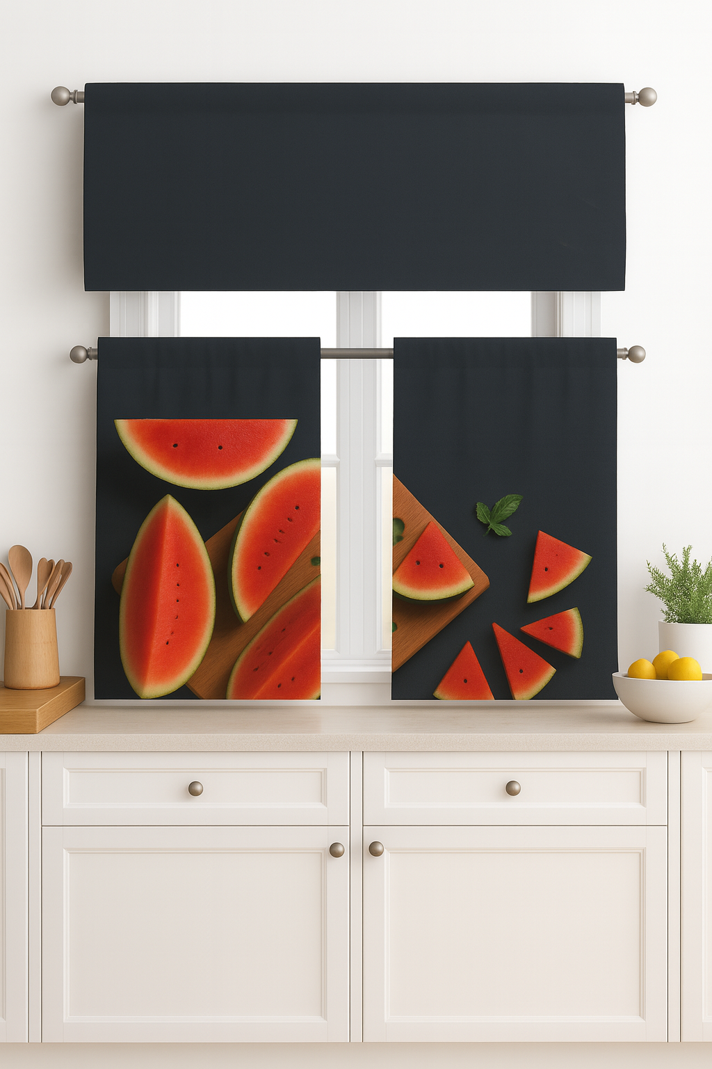 C&B Fresh Watermelon – Kitchen Curtain Set (3 Pieces)