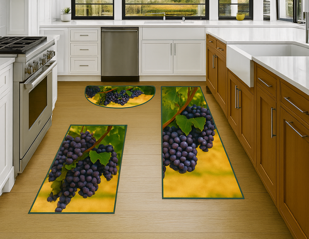 Grapevine Harvest Kitchen Mat Set