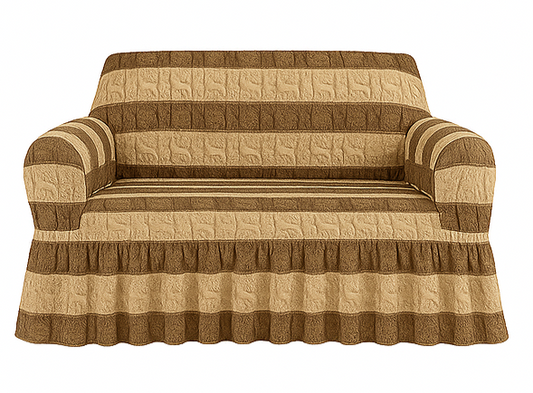2 Seater Striped Popcorn Sofa Cover