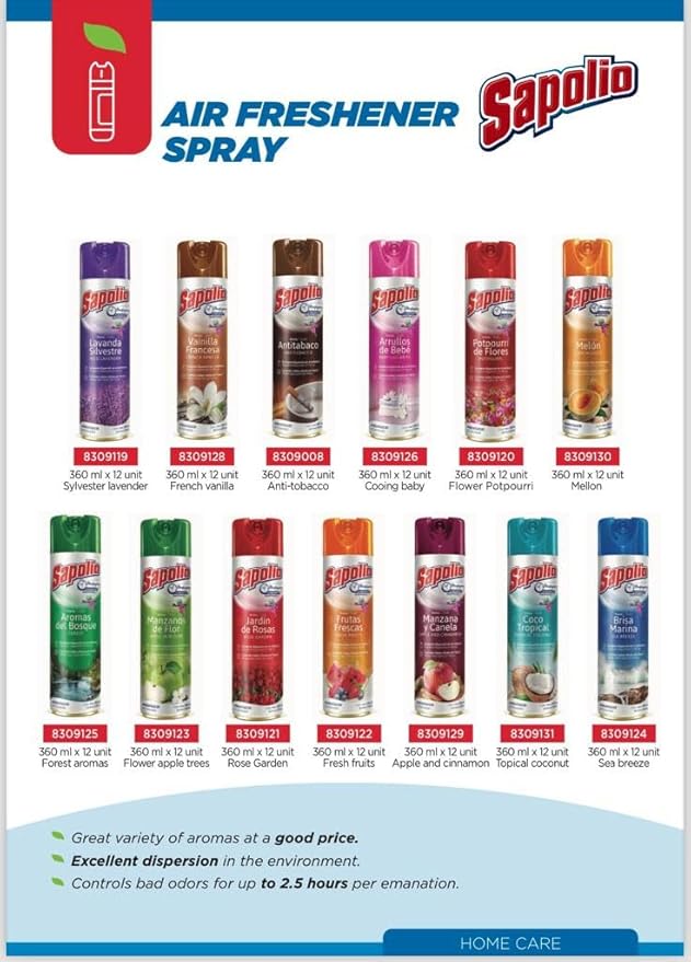 Sapolio Air Freshener – Long-Lasting Fresh Scents (360ml)
