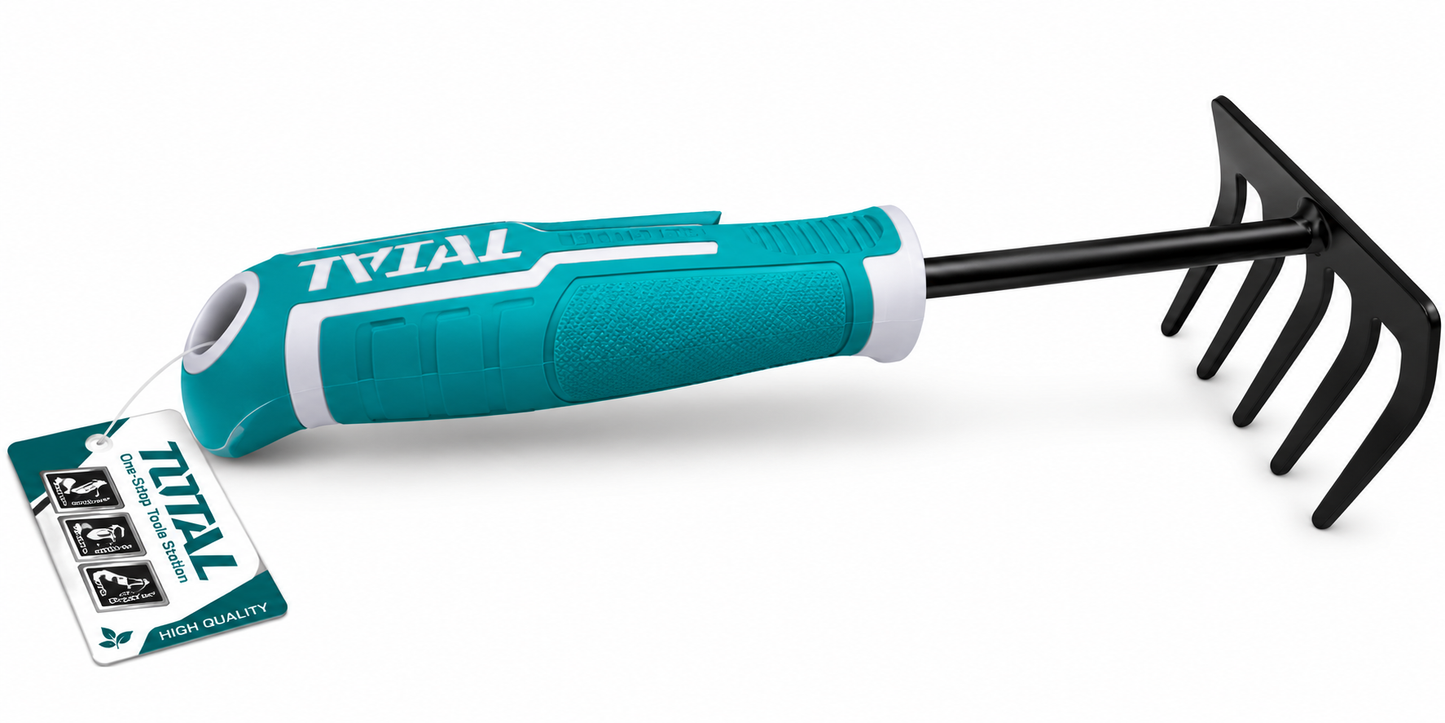 TOTAL Hand Cultivator Garden Rake