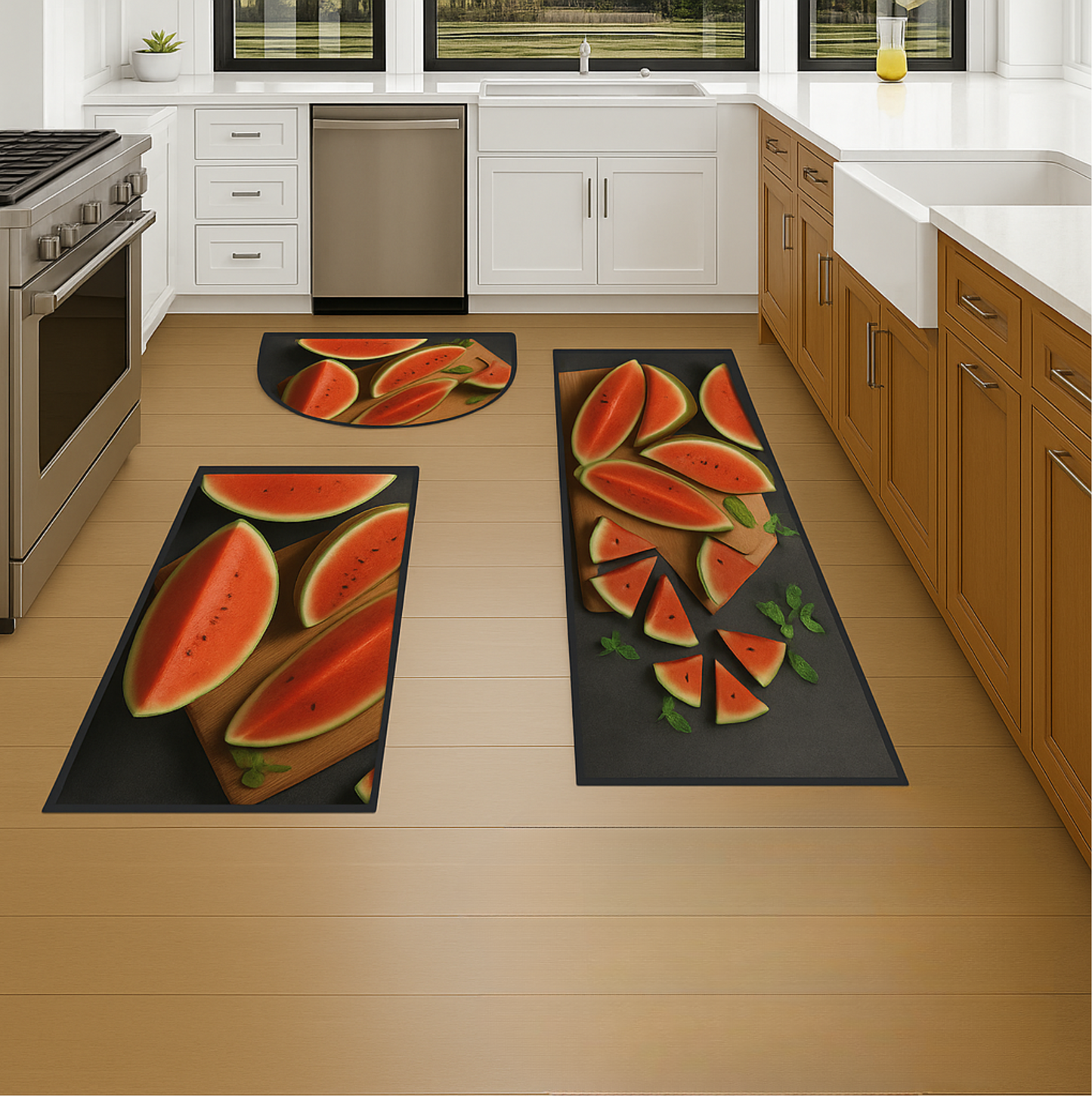 Watermelon Splash Kitchen Mat Set