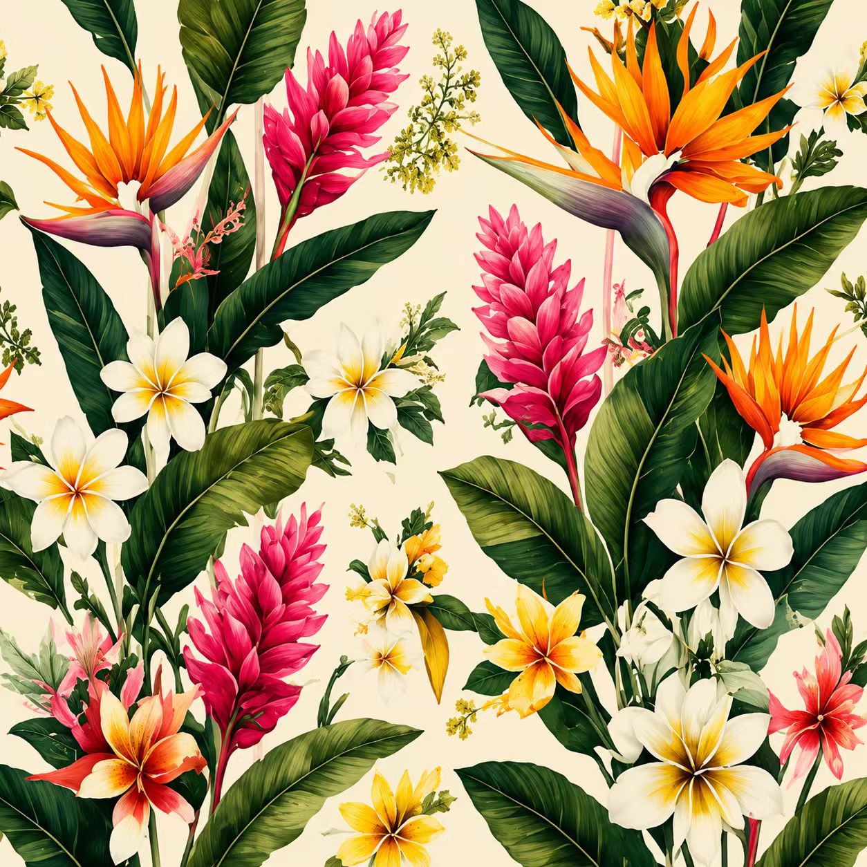 Tropical Floral Garden Curtain