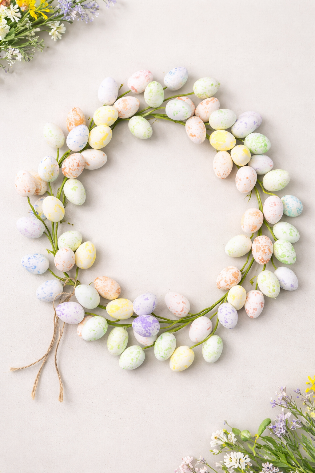 Pastel Speckled Easter Egg Wreath Decoration- 40 cm