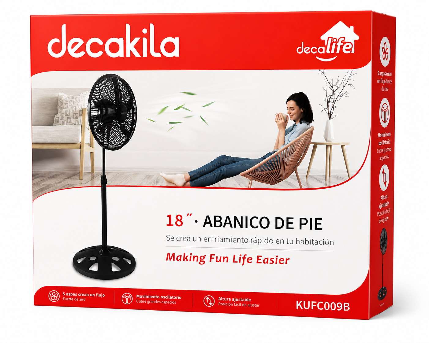 Decakila 18” Standing Fan – KUFC009B