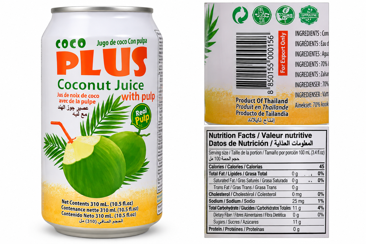 Coco Plus Coconut Juice with Pulp 310 ml