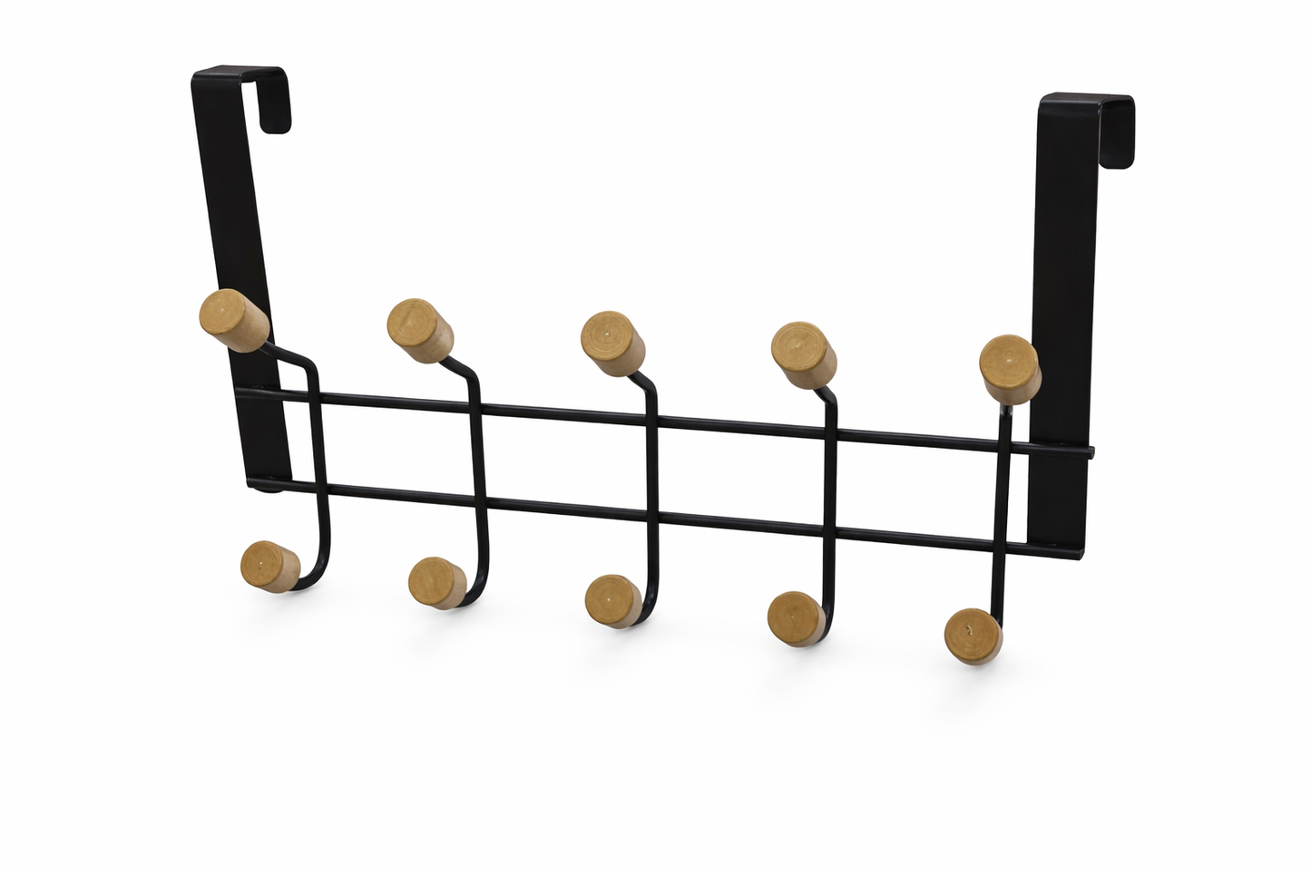 Over-the-Door Hook Rack with Wooden Knobs