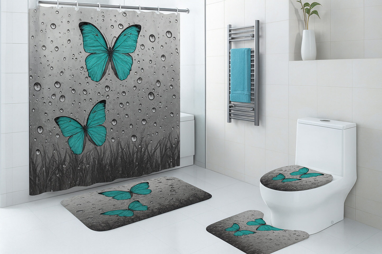 Aqua Butterfly Rainfall Design