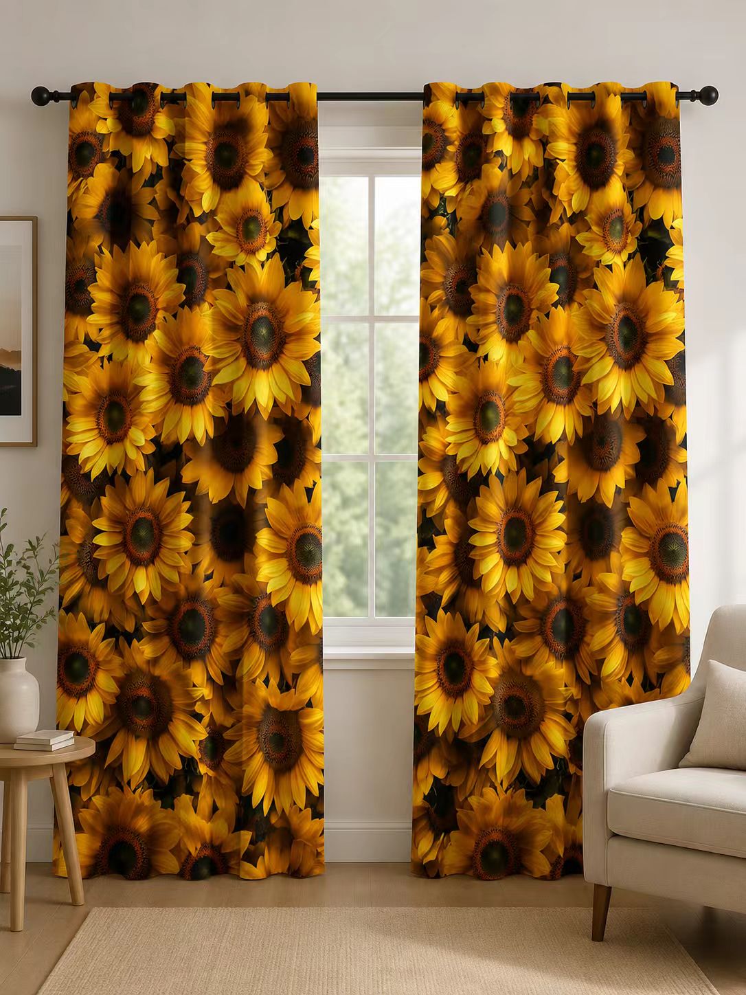 Sunflower Field Curtain