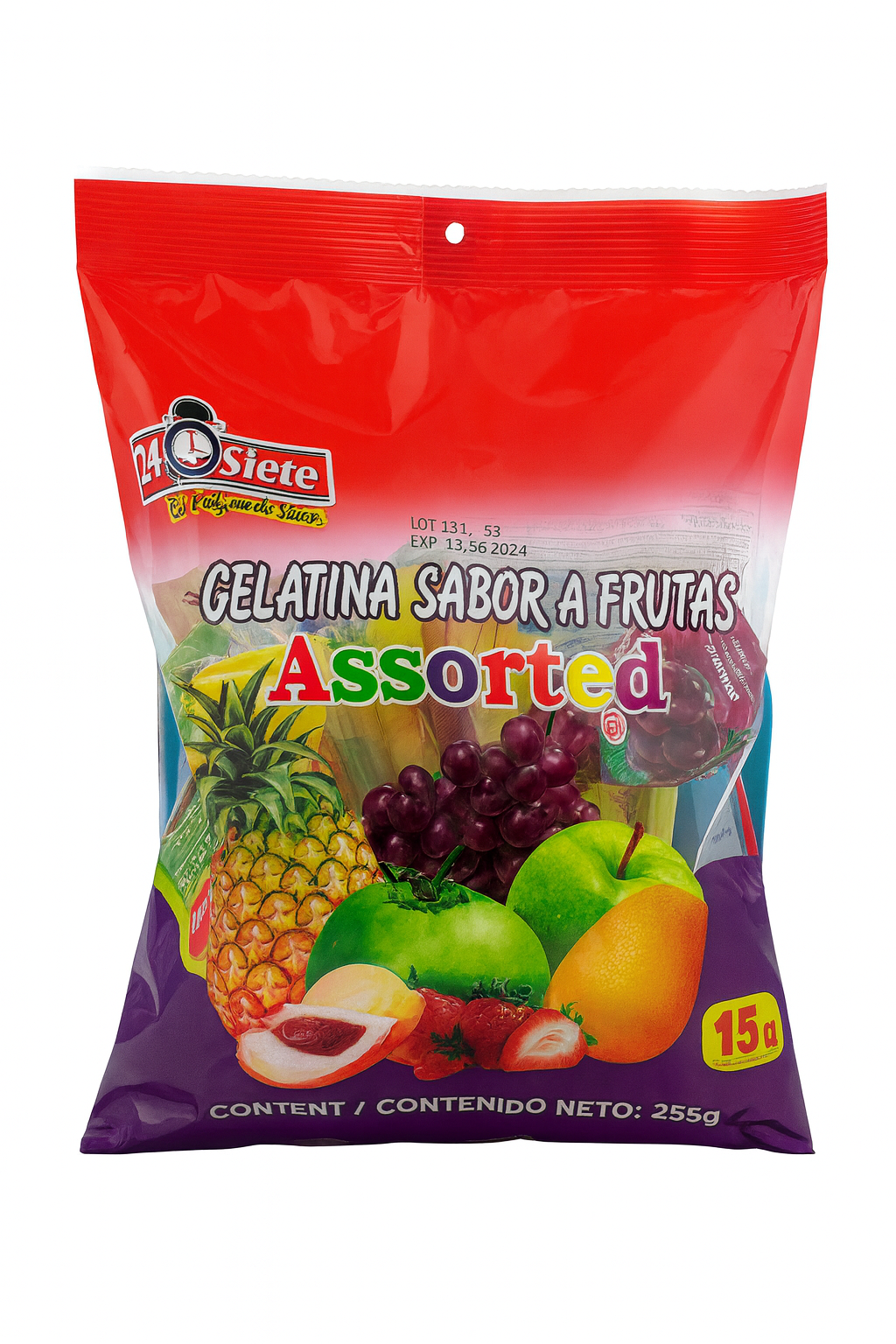 24 Siete Fruit-Flavored Gelatin – Assorted (255g)