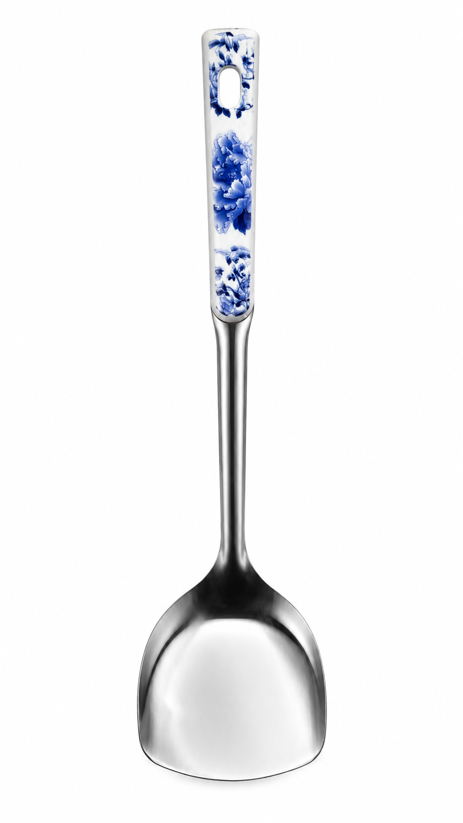 Stainless Steel Kitchen Ladle with Ceramic Floral Handle