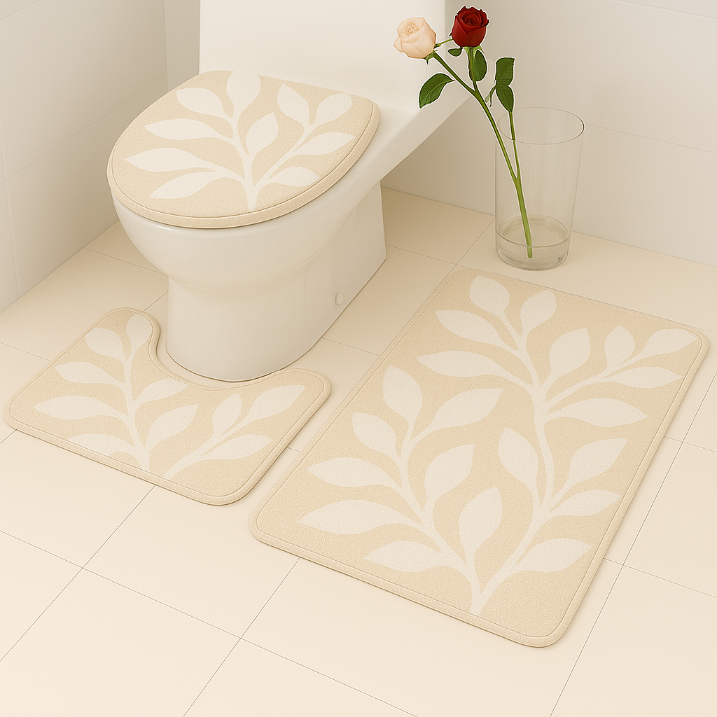 Florid 3-Pcs Bathroom Mat Set