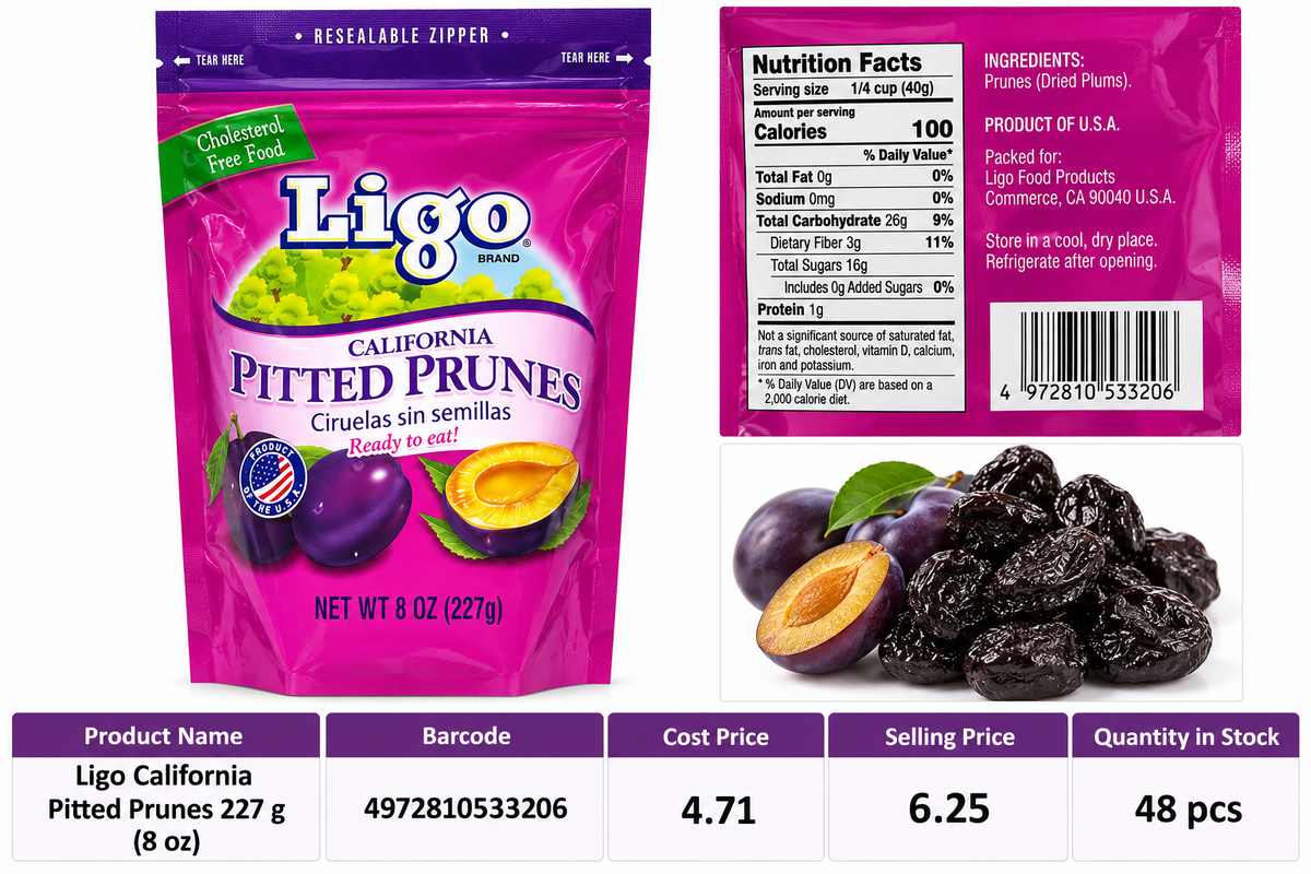 Ligo California Pitted Prunes 227g