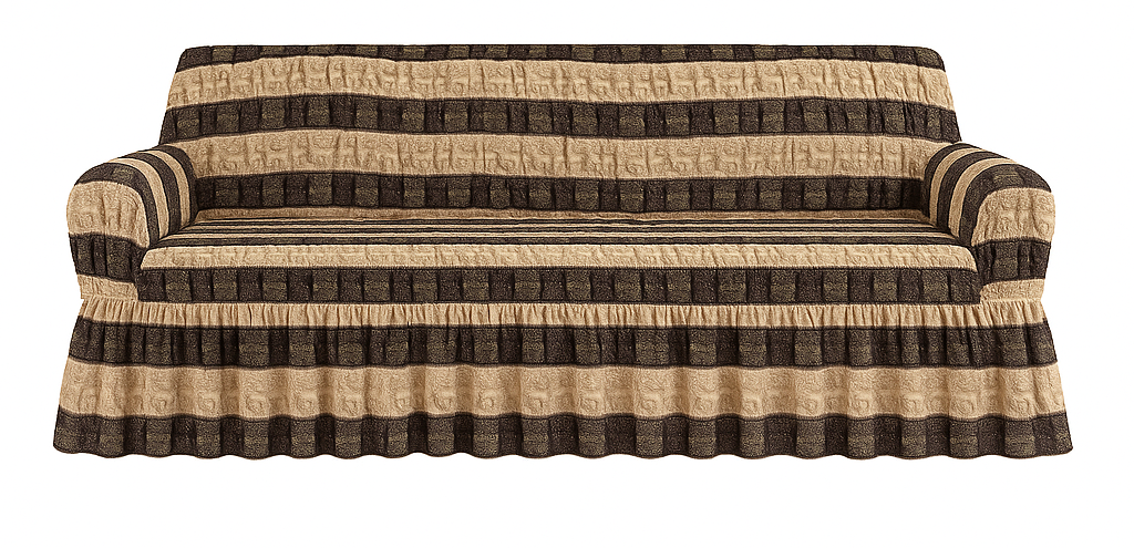 3 Seater Striped Popcorn Sofa Cover