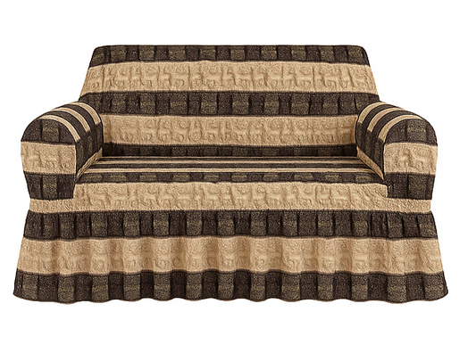 2 Seater Striped Popcorn Sofa Cover