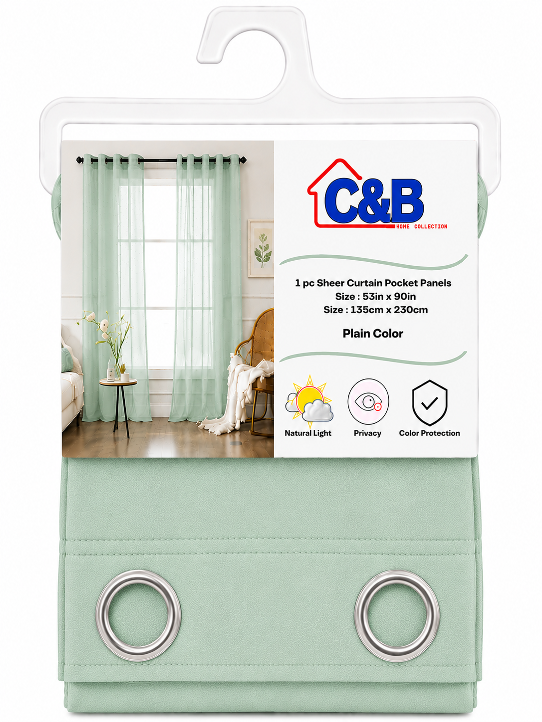 135 x 230 cm Sheer Curtains Standard (Rings O)