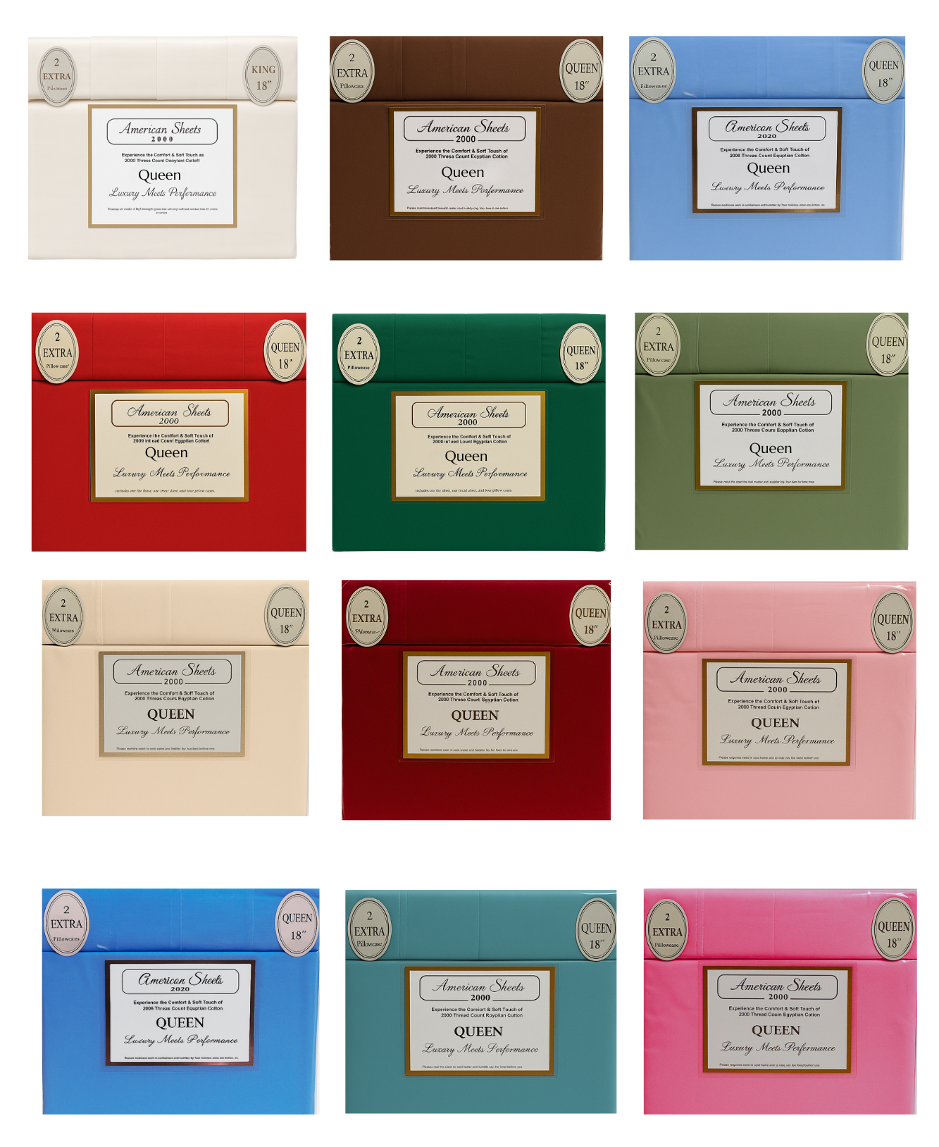 American Sheets Solid-Queen Size