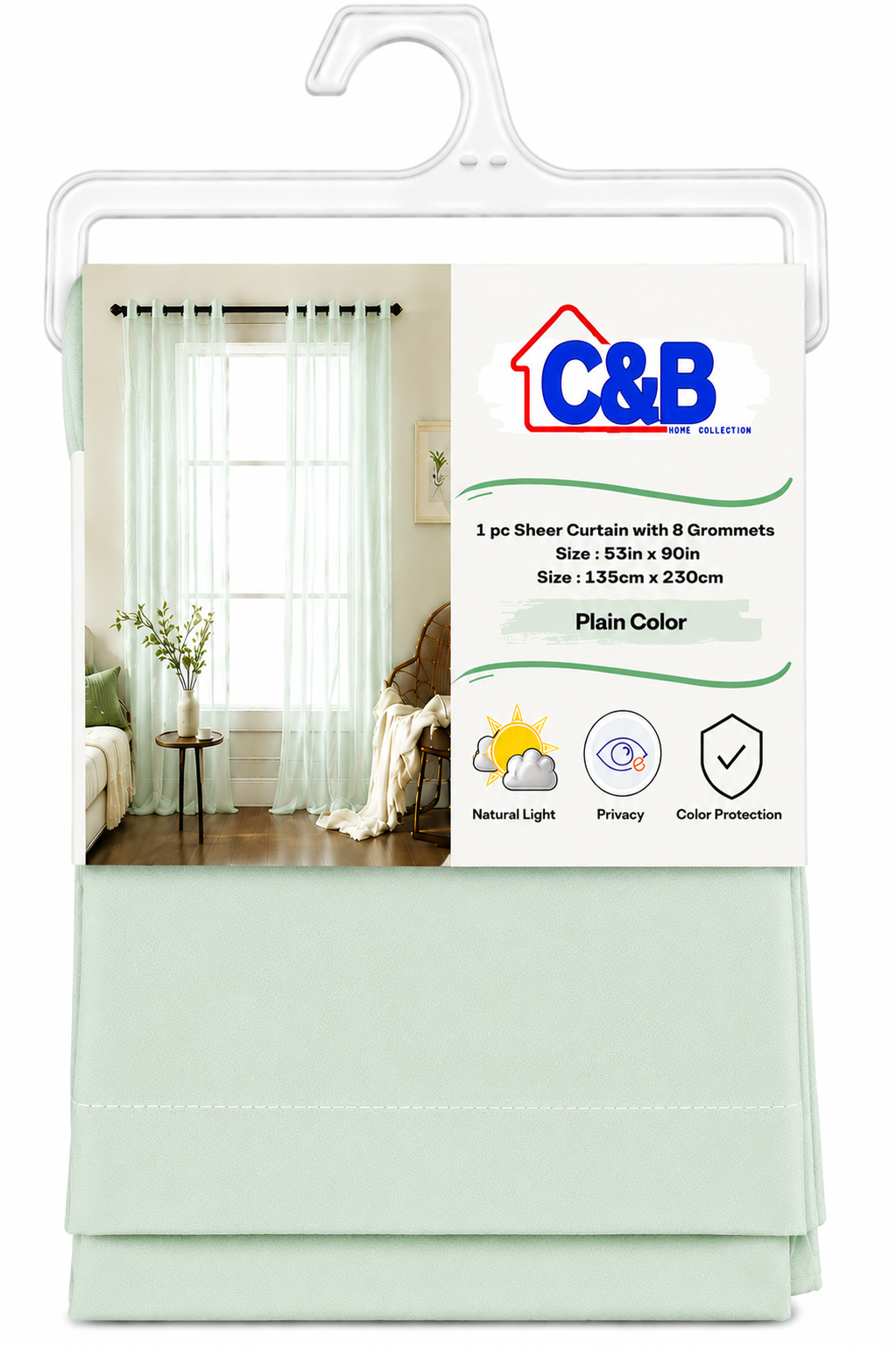 135 × 230 cm Sheer Curtains Standard (No Rings)