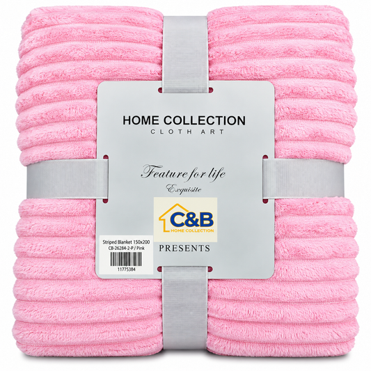 Stripped Blanket 150x200-Pink
