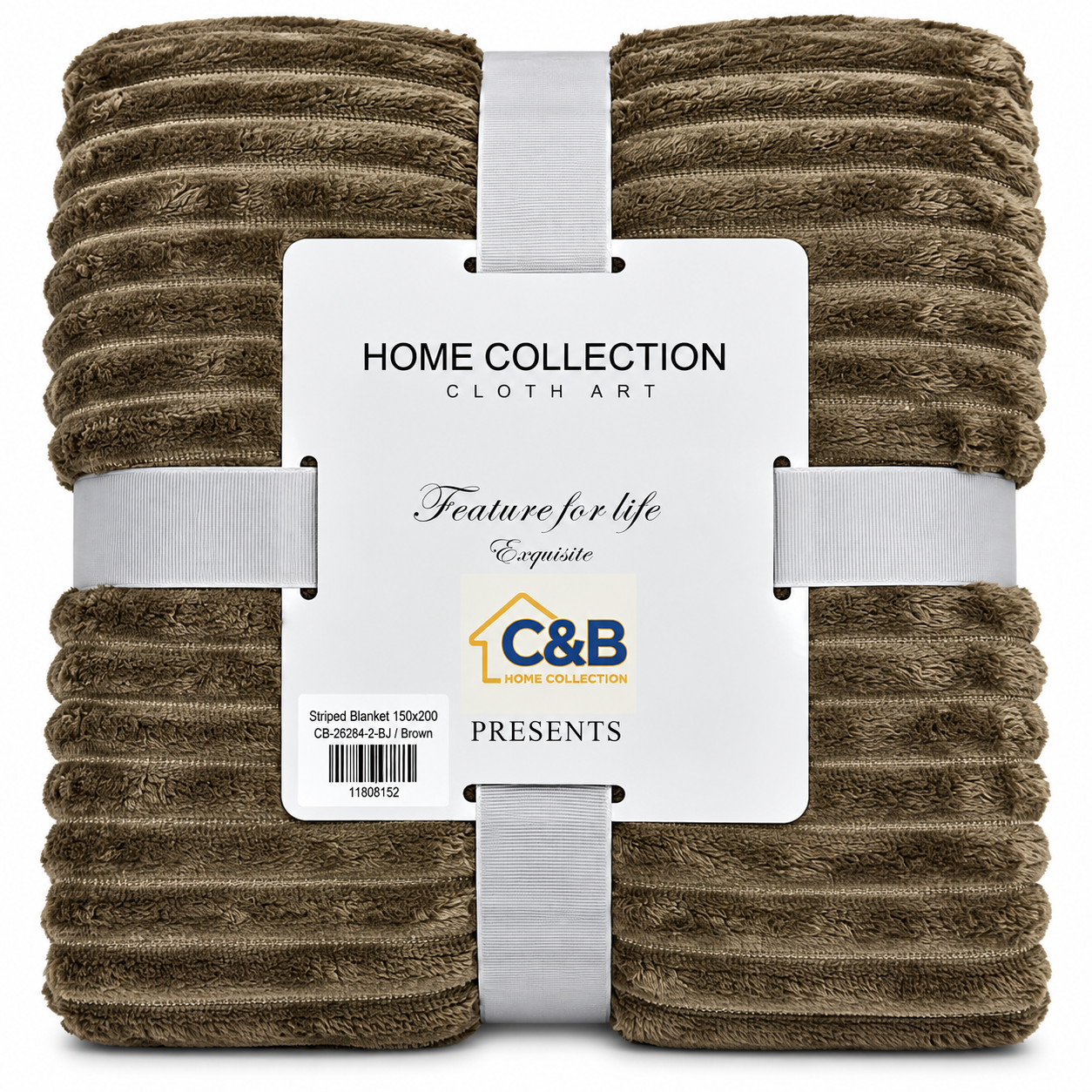 Stripped Blanket 150x200-Brown