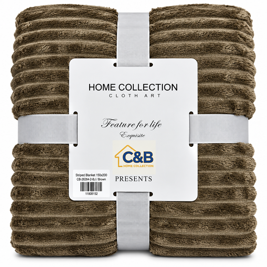 Stripped Blanket 150x200-Brown