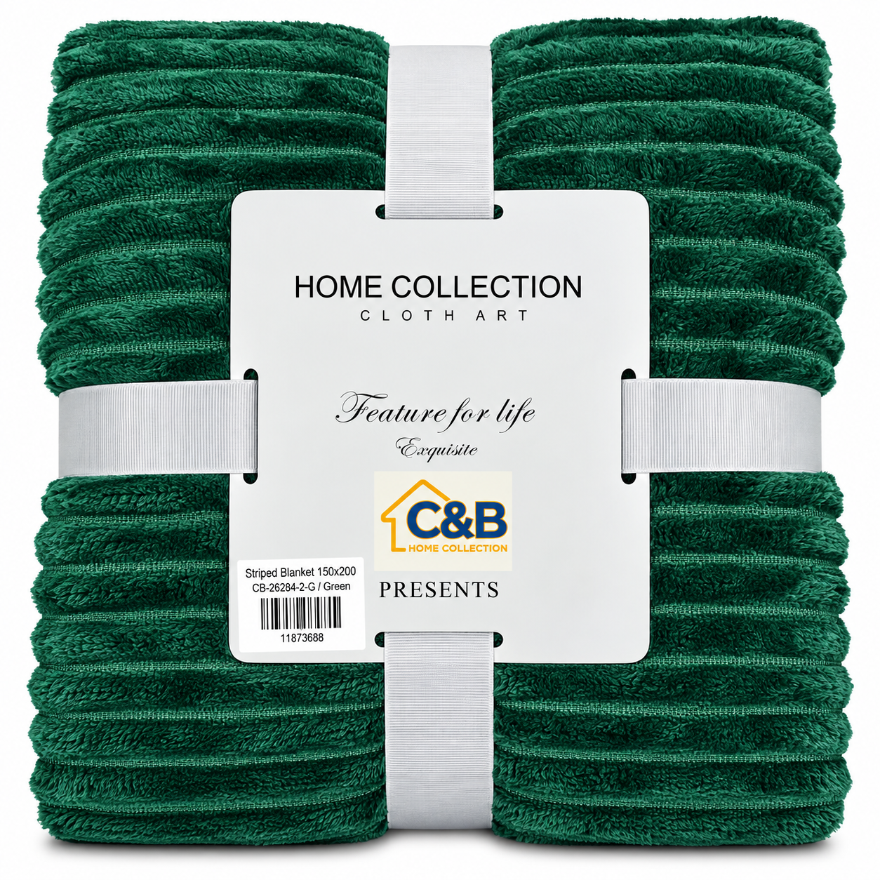 Stripped Blanket 150x200-Green