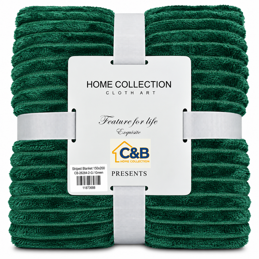 Stripped Blanket 150x200-Green