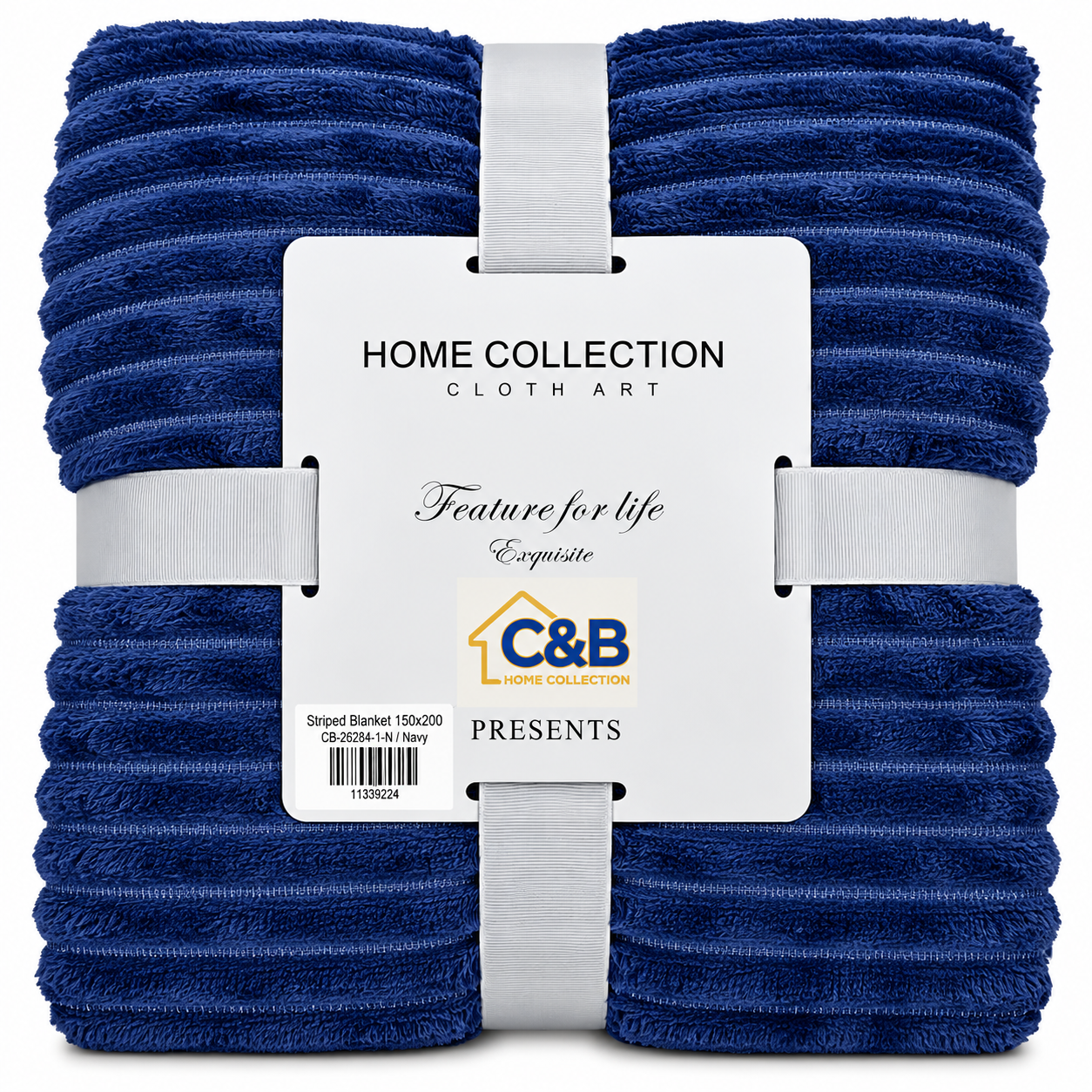 Stripped Blanket 150x200-Navy