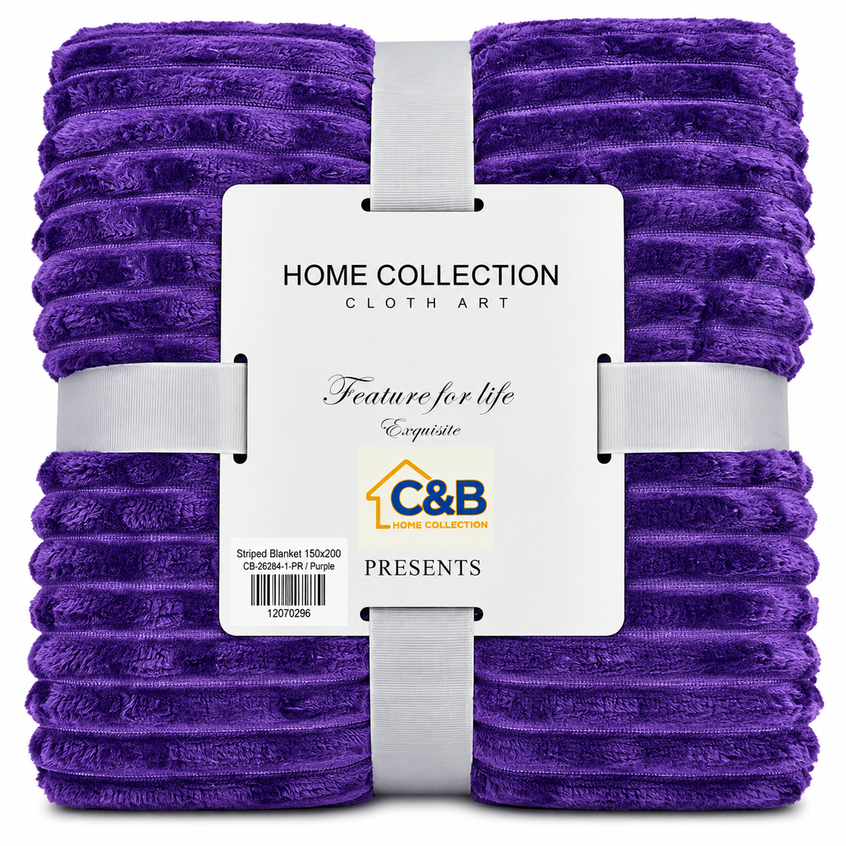 Stripped Blanket 150x200-Purple