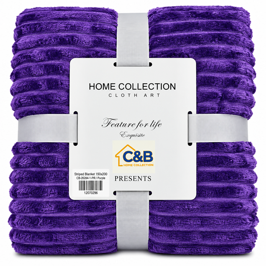 Stripped Blanket 150x200-Purple